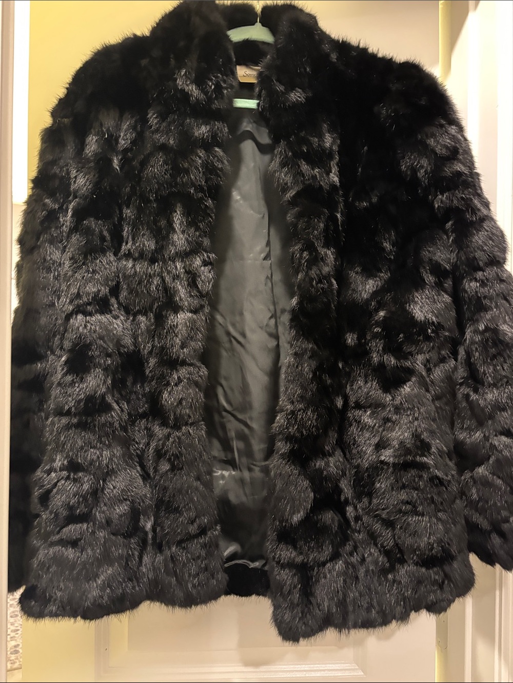 Luxury Black Real Fur Coat - Women's Elegant Jacket
